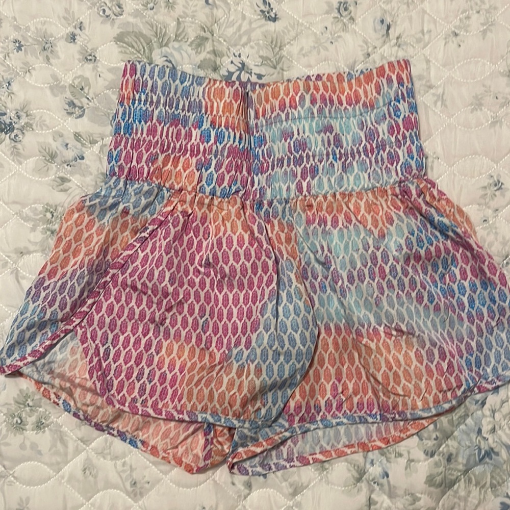 Free People Movement multicolored shorts.